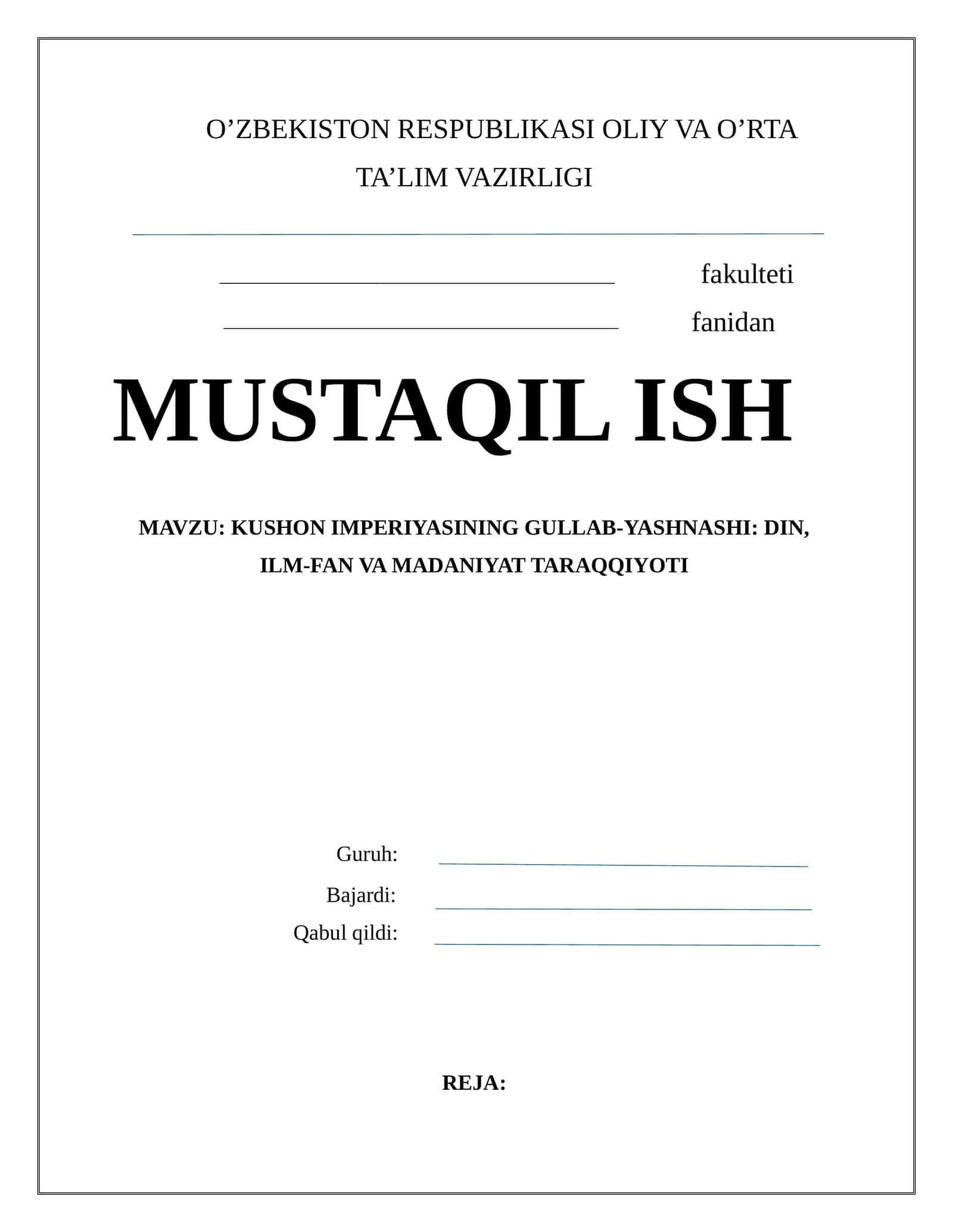 KUSHON IMPERIYASINING GULLAB-YASHNASHI: DIN, ILM-FAN VA MADANIYAT TARAQQIYOTI 1