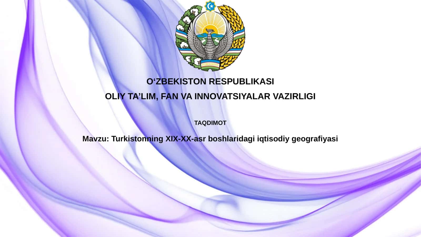 Turkistonning XIX-XX-asr boshlaridagi iqtisodiy geografiyasi 1