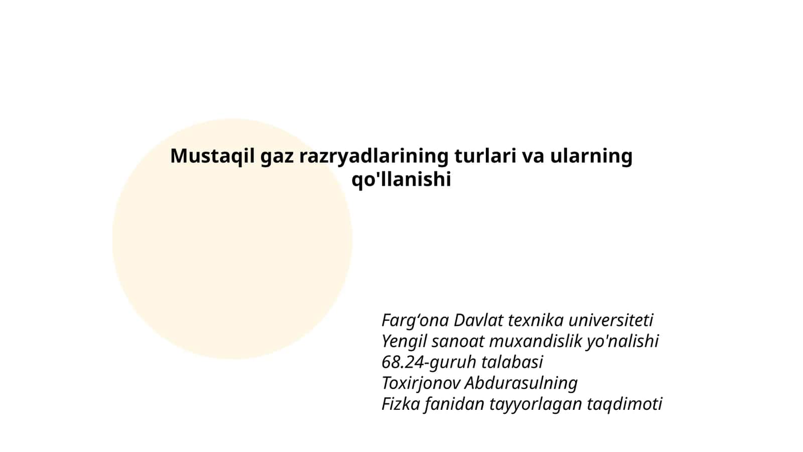 Mustaqil gaz razryadlarining turlari va ularning qo'llanishi 1