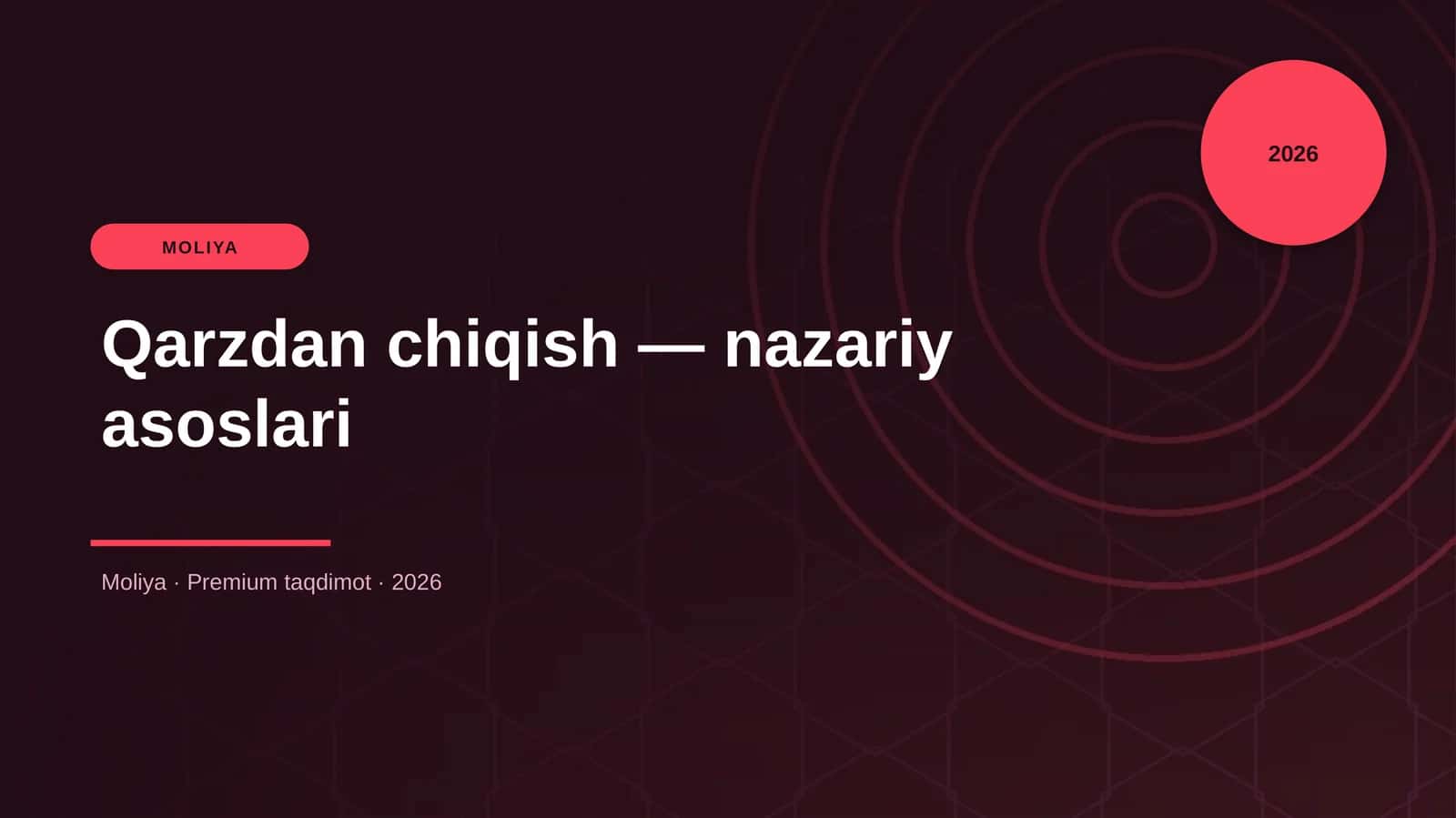 Qarzdan chiqish — nazariy asoslari 1