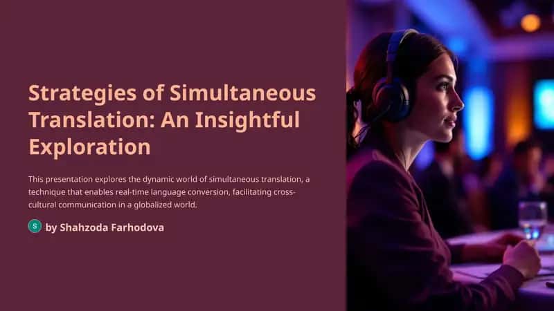 Strategies of Simultaneous Translation 1