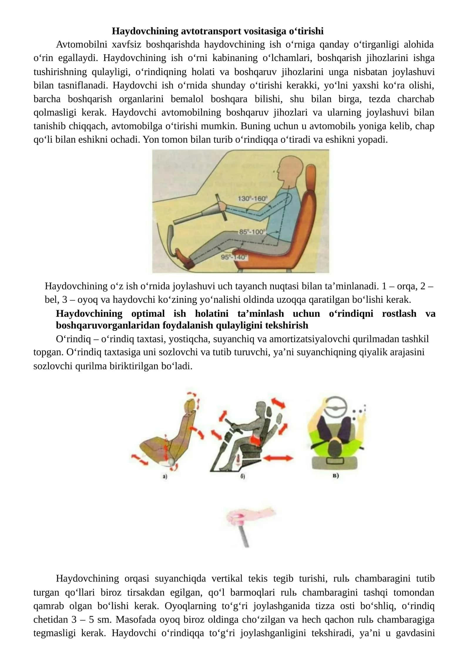 Haydovchining avtotransport vositasiga o‘tirishi 1