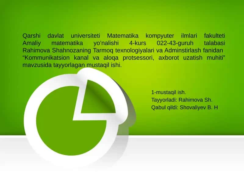 Kommunikatsion kanal va aloqa protsessori, axborot uzatish muhiti 1
