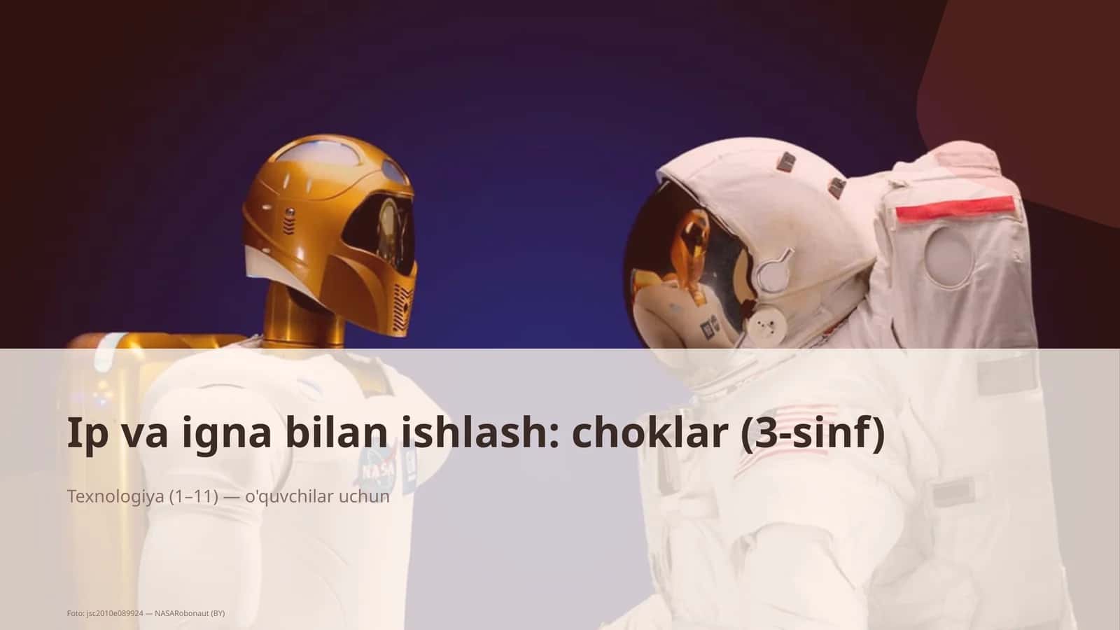 Ip va igna bilan ishlash: choklar (3-sinf) 1