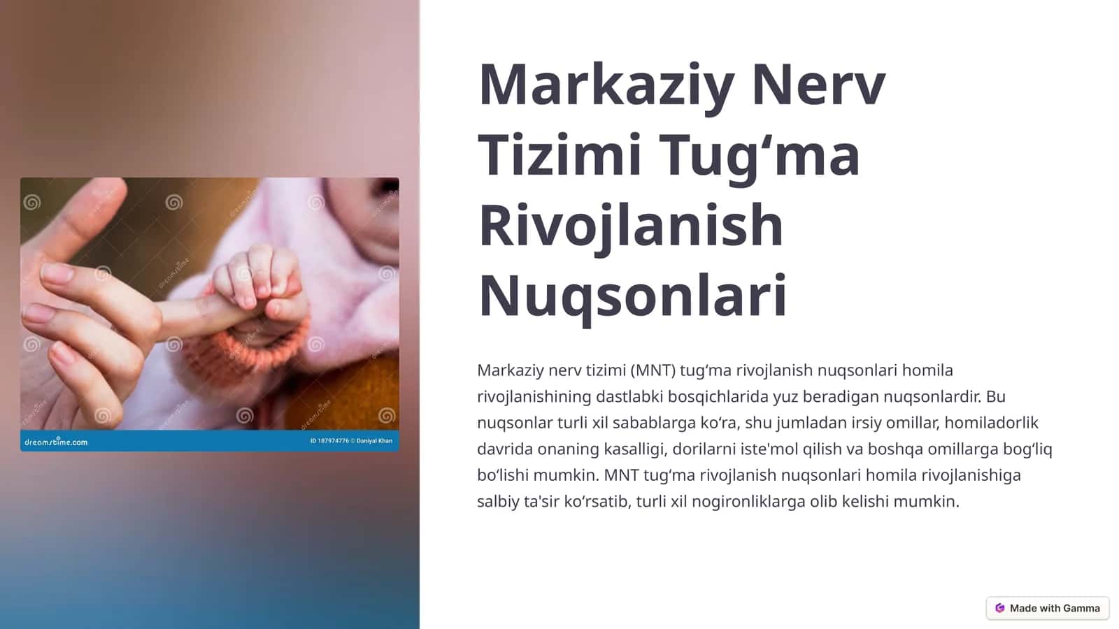 Markaziy Nerv Tizimi Tugʻma Rivojlanish Nuqsonlari 1