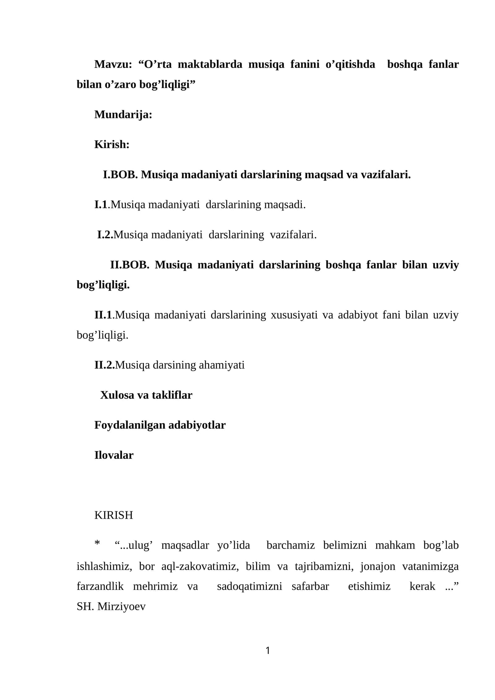 O’rta maktablarda musiqa fanini o’qitishda boshqa fanlar bilan o’zaro bog’liqligi 1