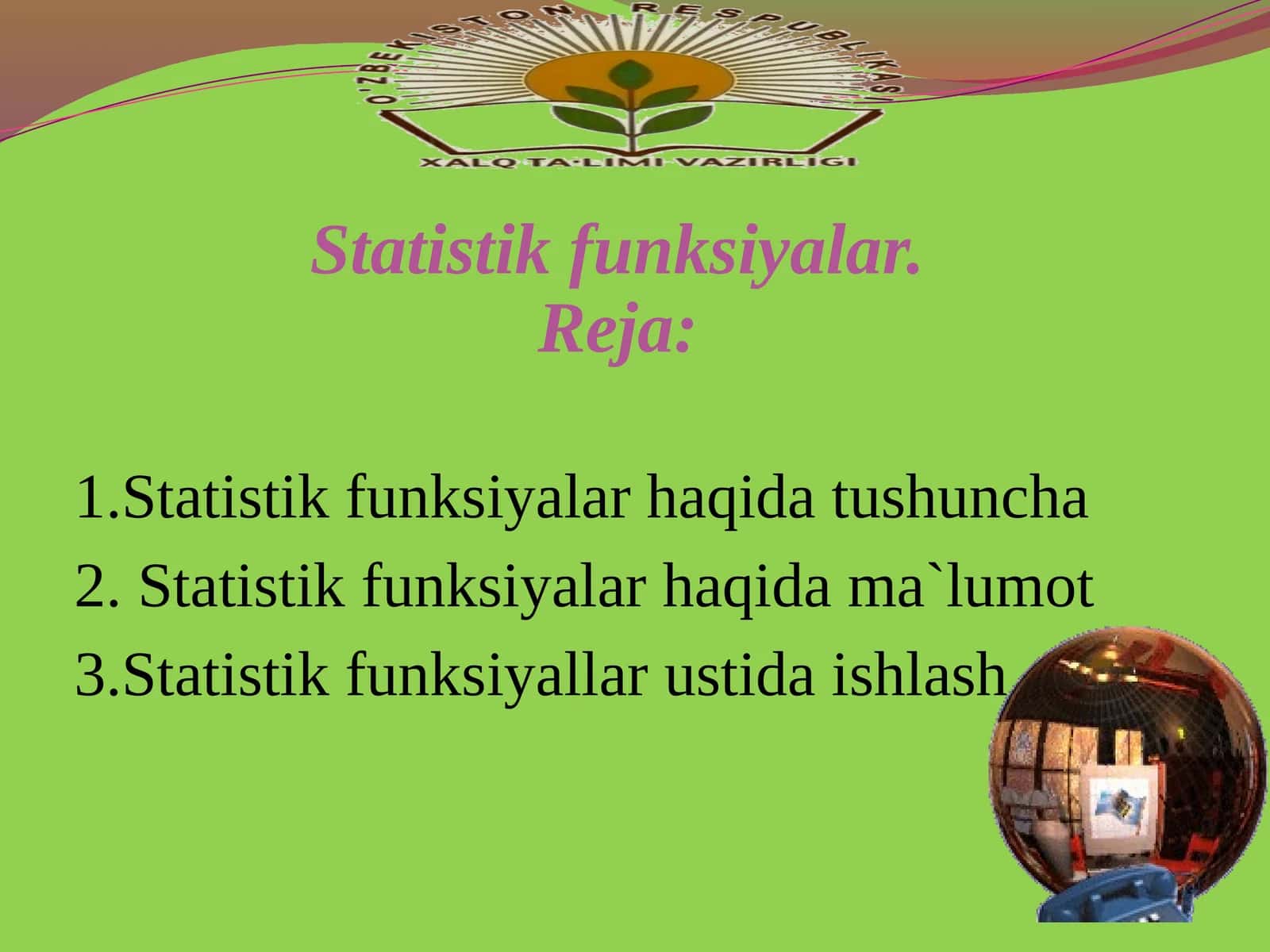 Statistik funksiyalar 1