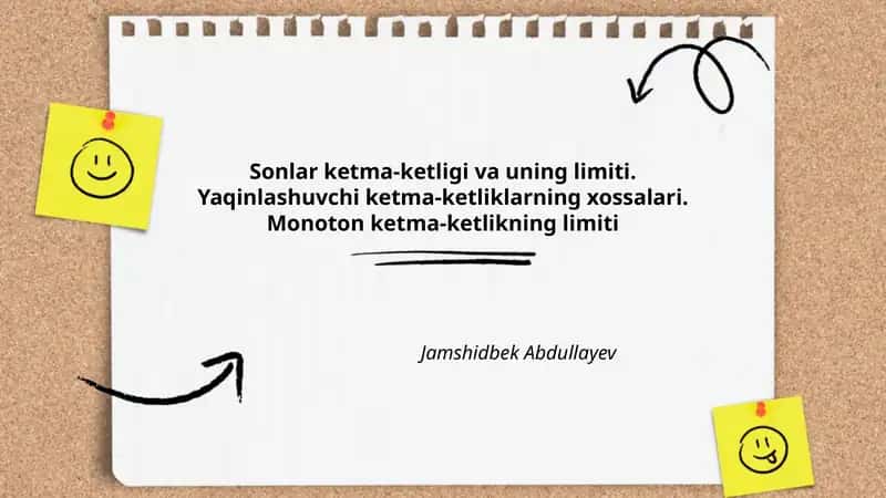 Sonlar ketma-ketligi va uning limiti 1