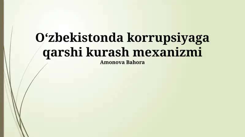 Korrupsiyaga Qarshi Kurash 1