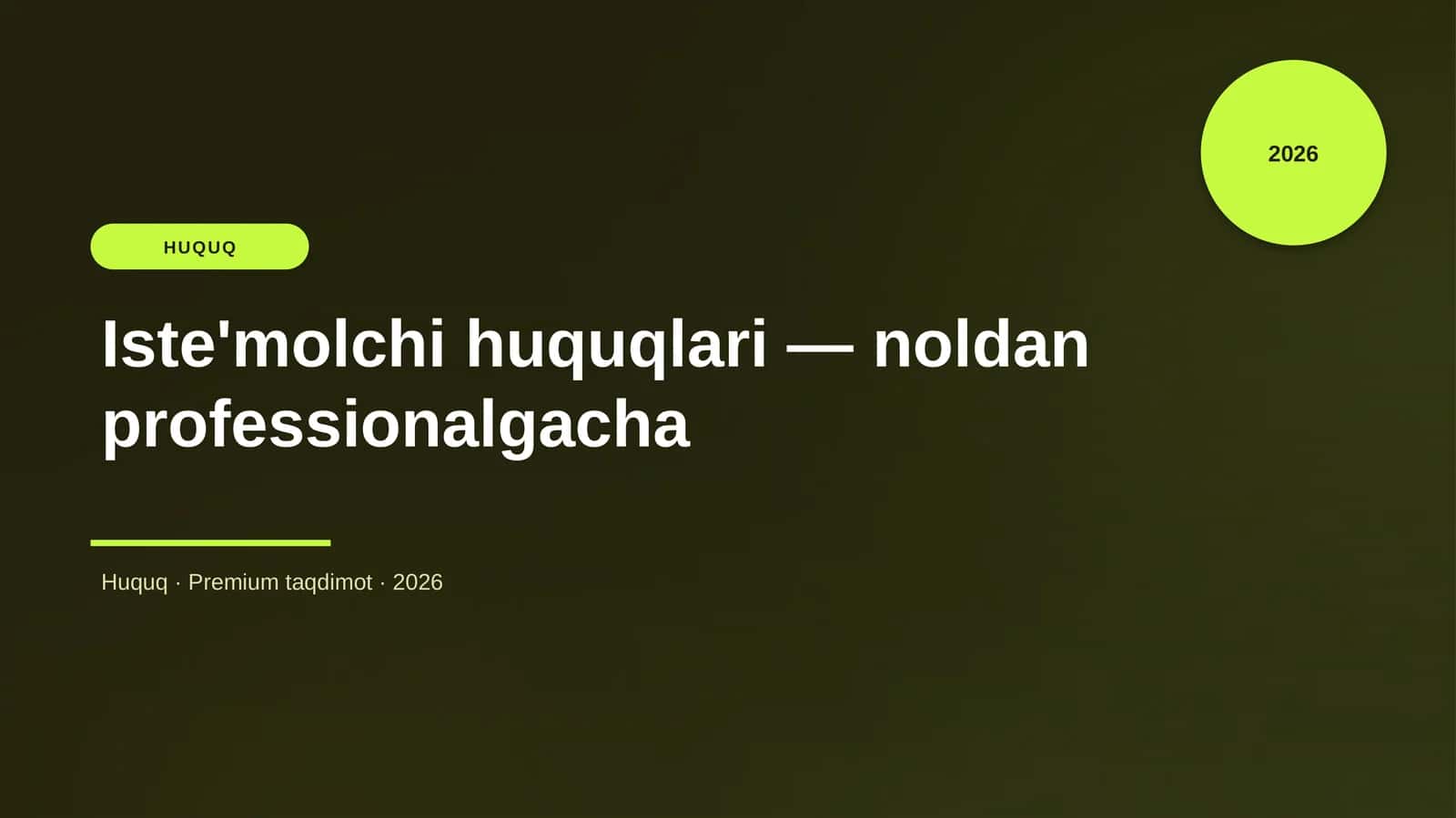 Iste'molchi huquqlari — noldan professionalgacha 1