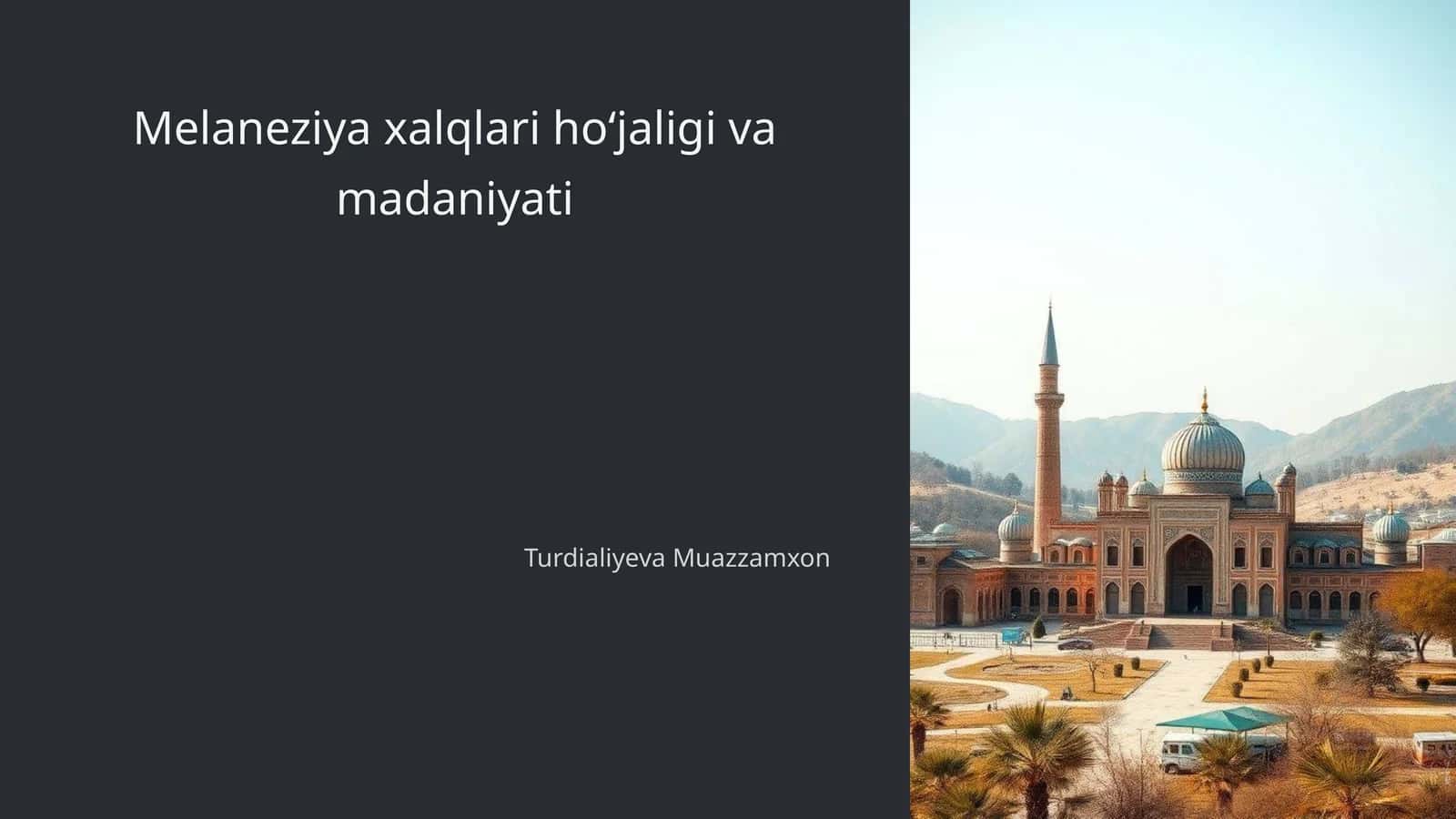 Melaneziya xalqlari hoʻjaligi va madaniyati 1