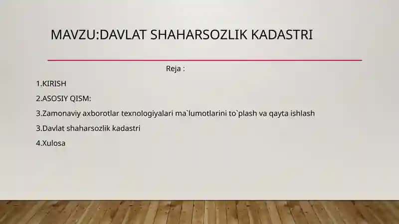 Davlat shaharsozlik kadastri 1