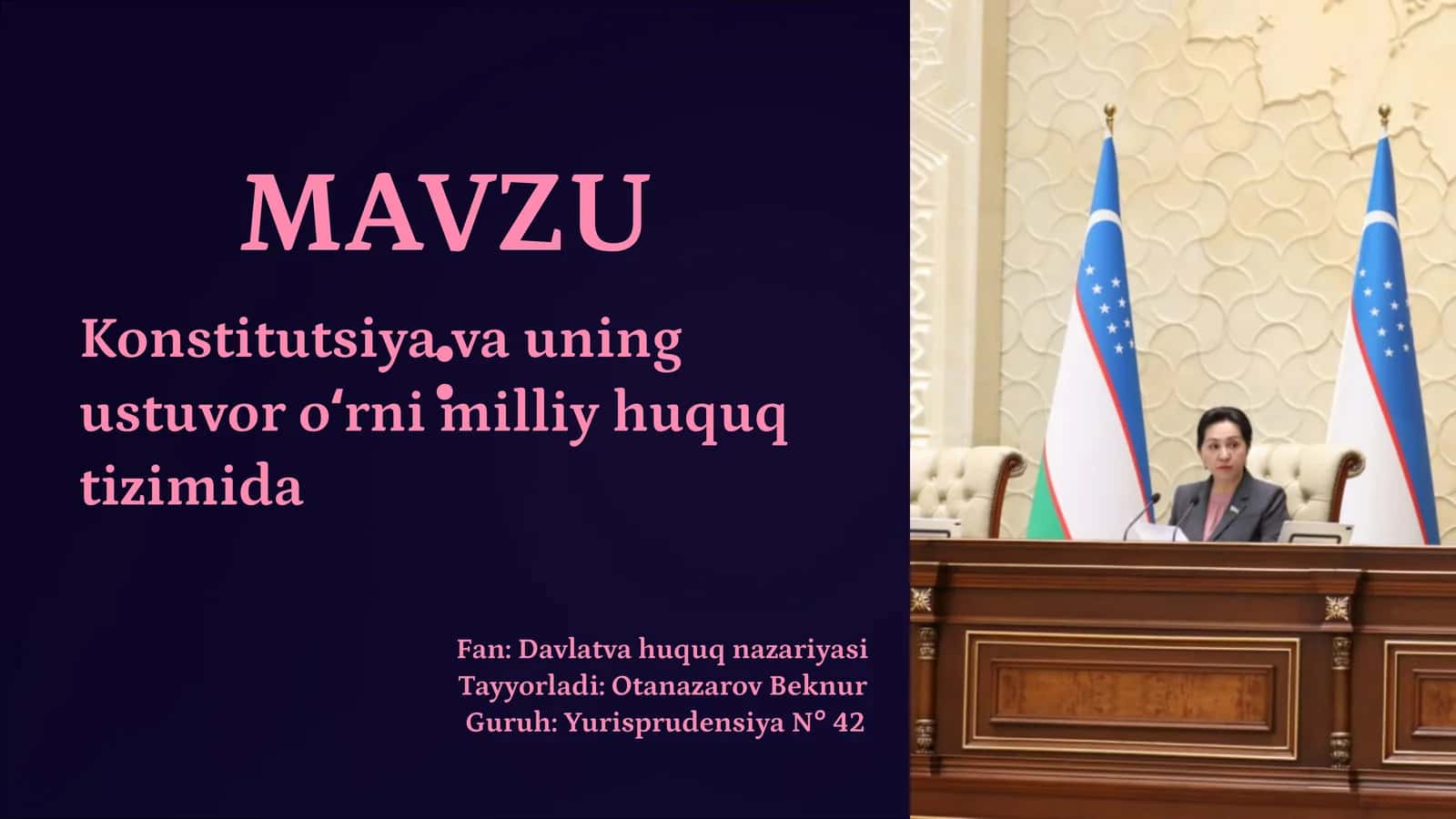 Konstitutsiya va uning ustuvor oʻrni milliy huquq tizimida 1
