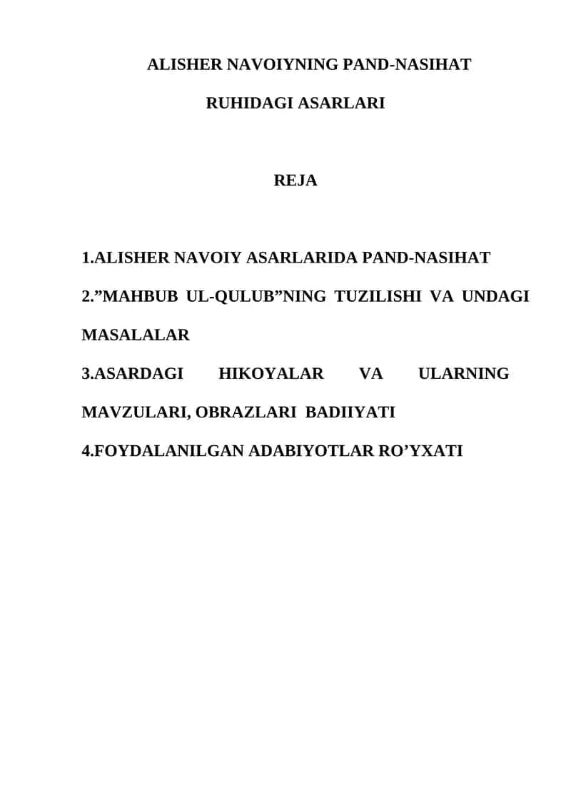 Navoiyning Pand-nasihat ruhidagi asarlari 1