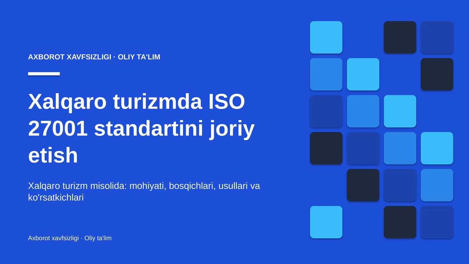 xalqaro turizmda iso 27001 standartini joriy etish 2851 1