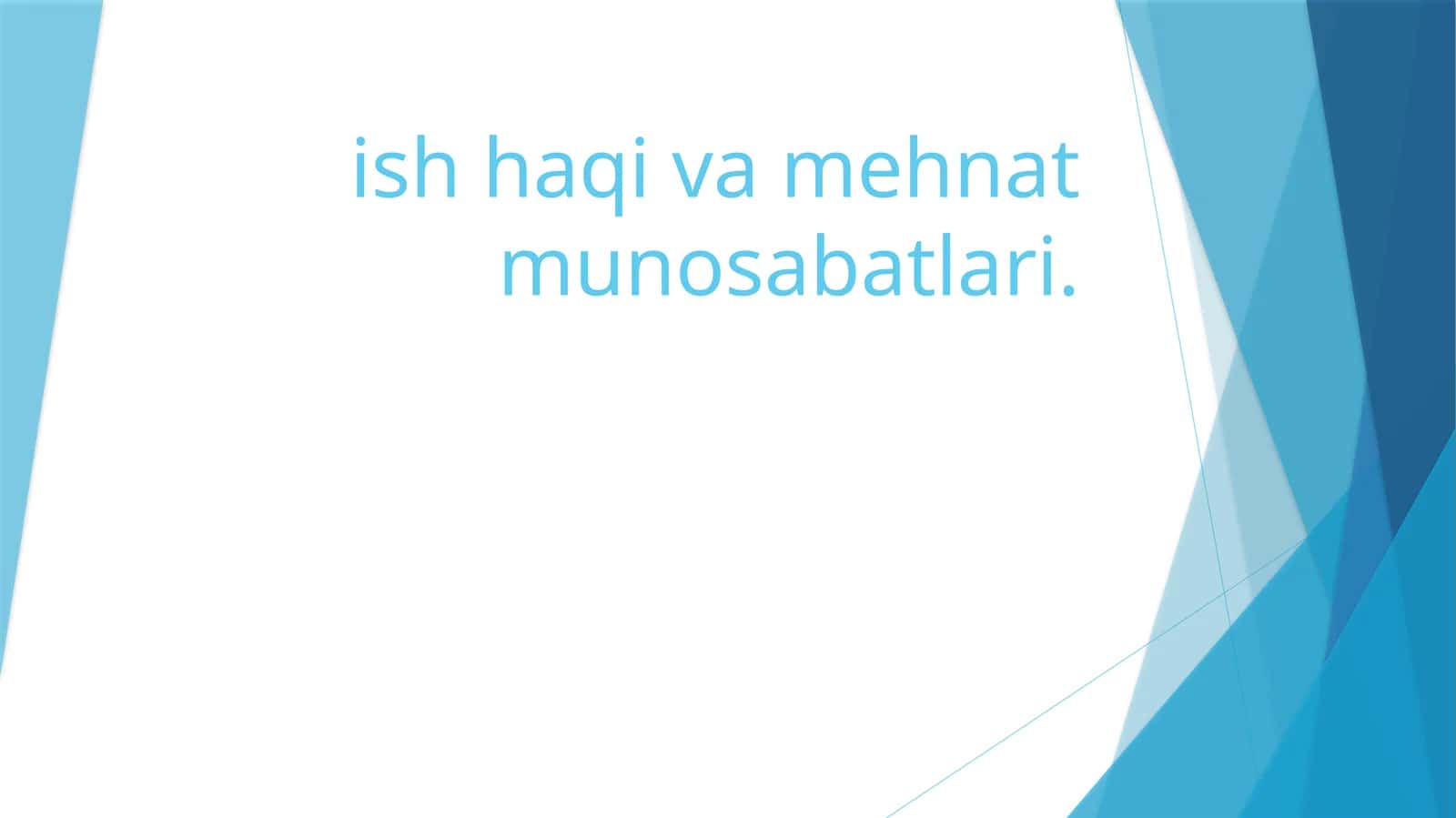 Ish haqi va mehnat munosabatlari 1