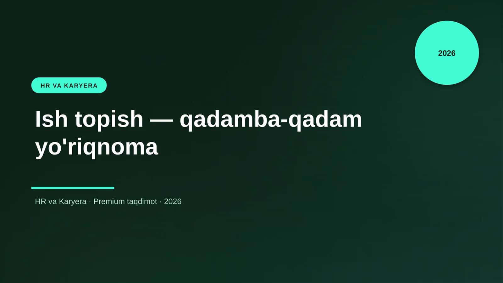 Ish topish — qadamba-qadam yo'riqnoma 1