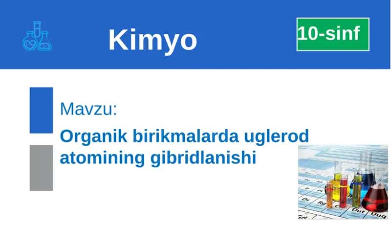 Organik birikmalarda uglerod atomining gibridlanishi 1