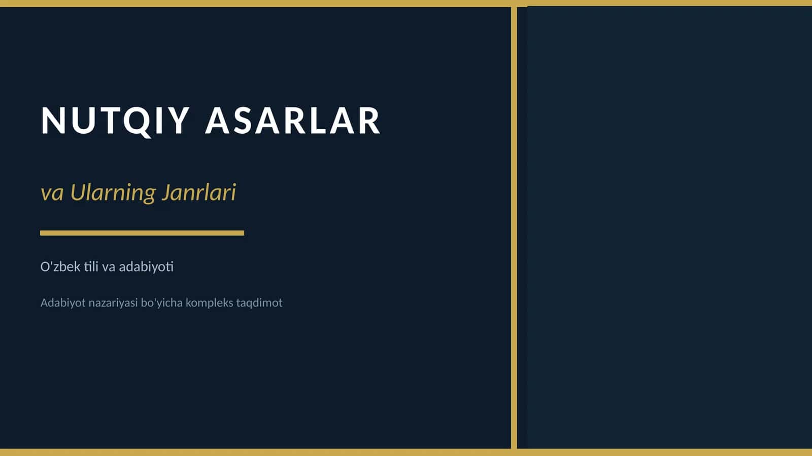 NUTQIY ASARLAR va Ularning Janrlari 1