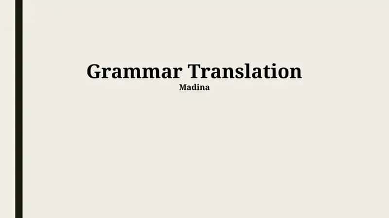 Grammar Translation 1