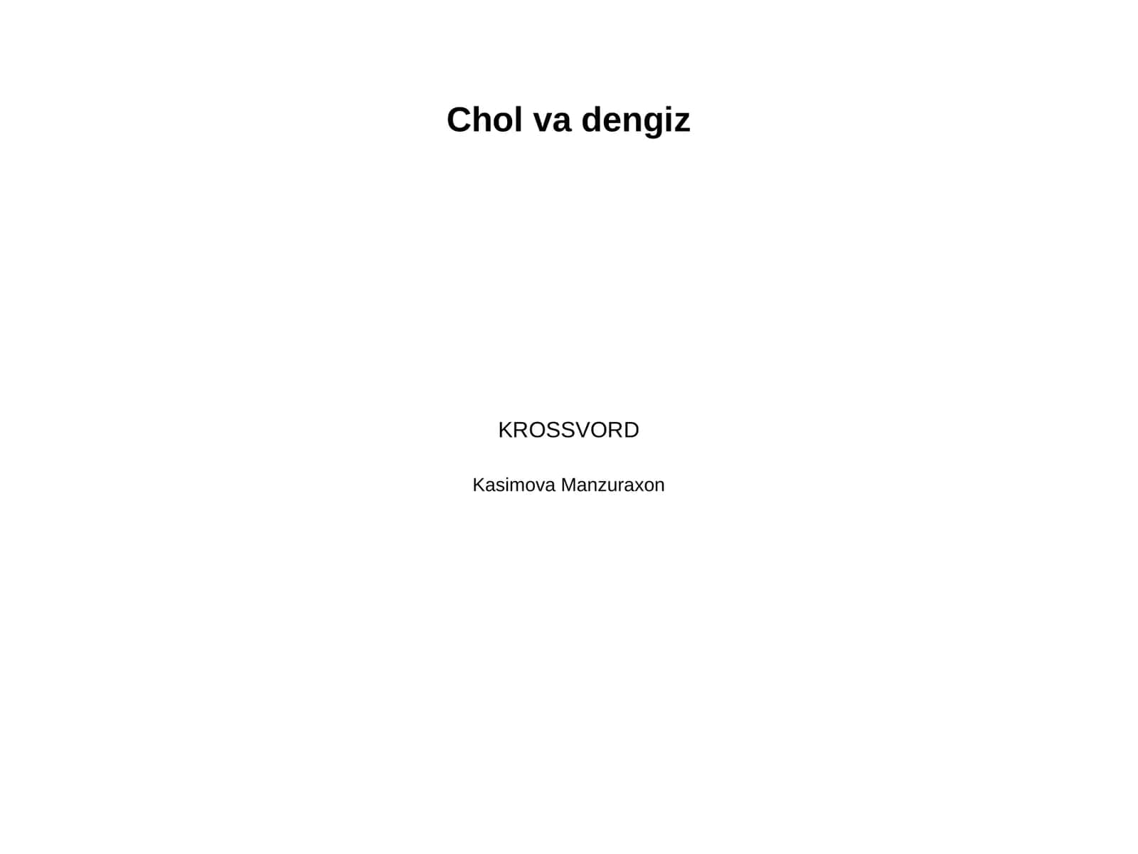 Chol va dengiz  hikoyasi 1