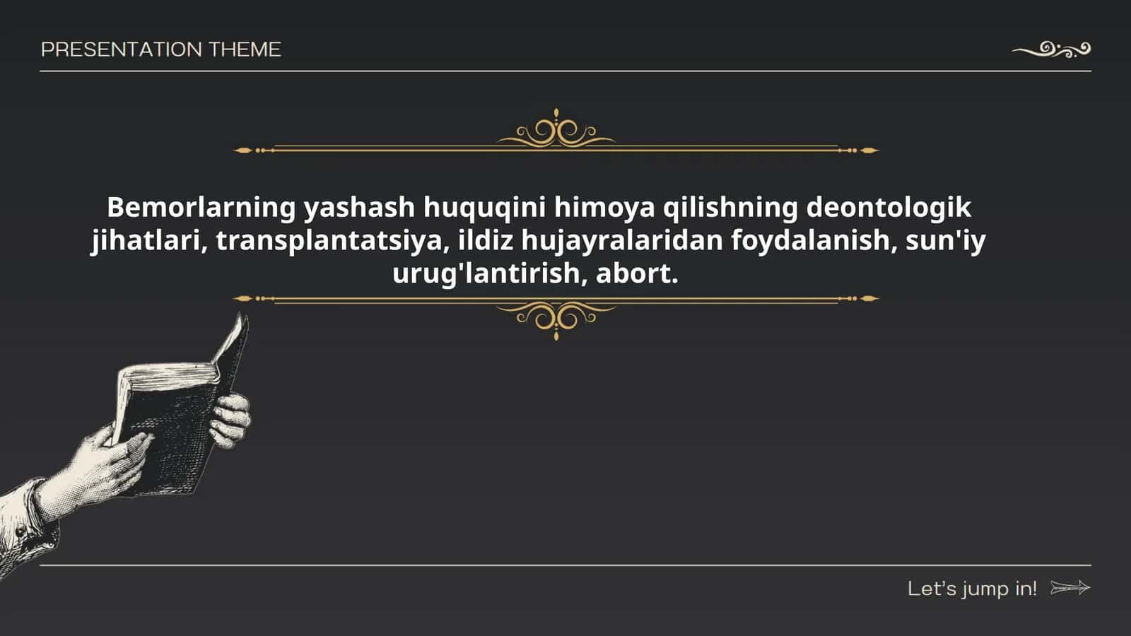 Bemorlarning yashash huquqini himoya qilishning deontologik jihatlari 1