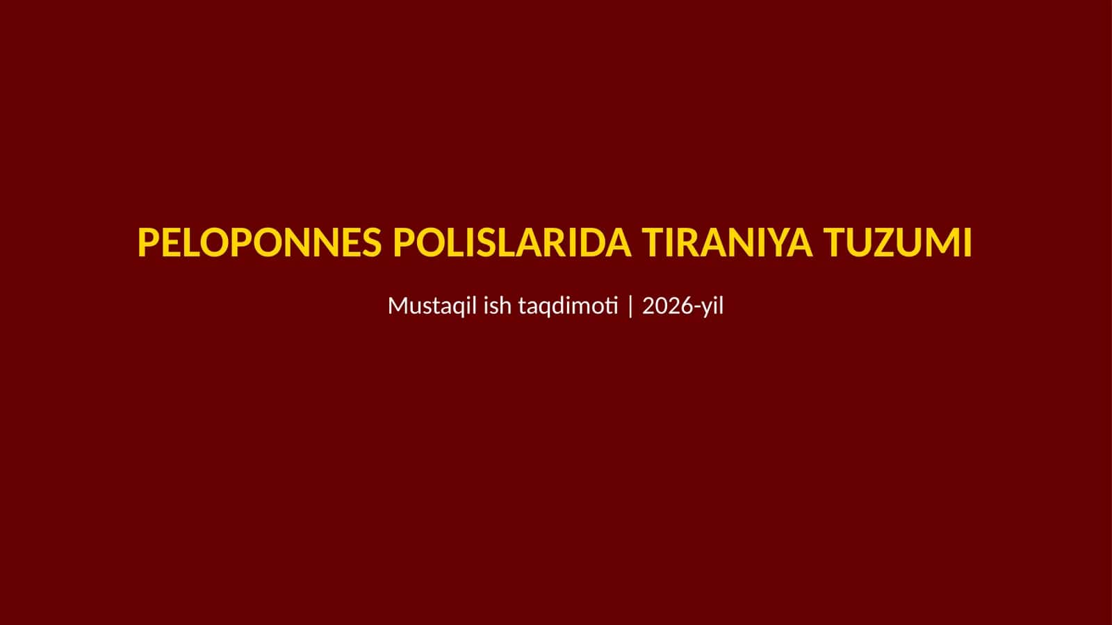 Peloponnes polislarida tiraniya tuzumi 1