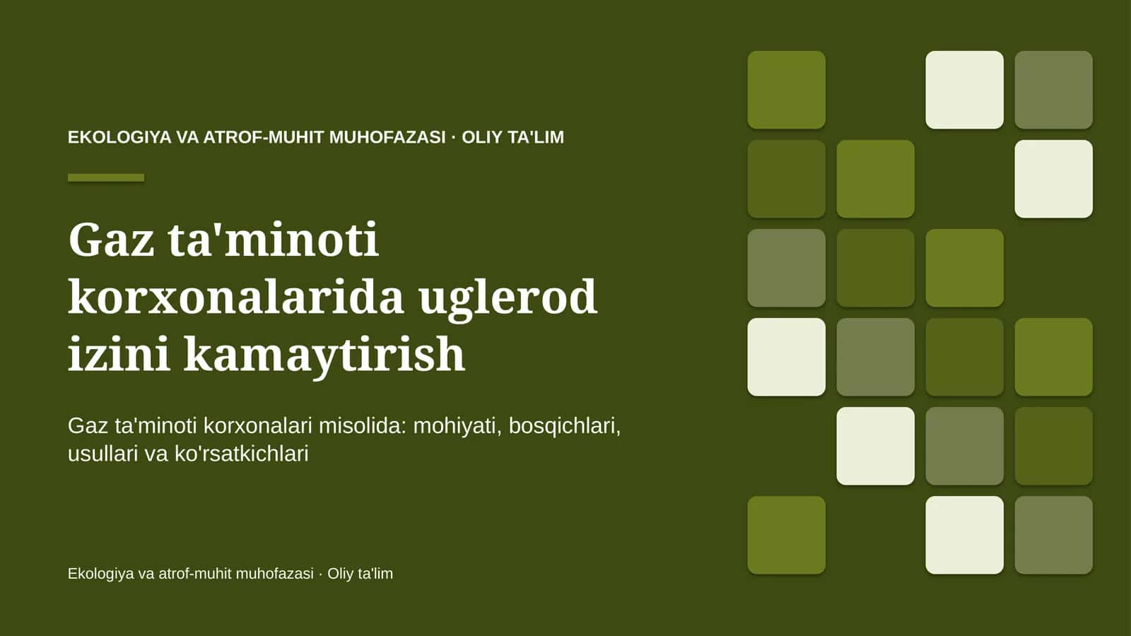 gaz ta'minoti korxonalarida uglerod izini kamaytirish 8633 1