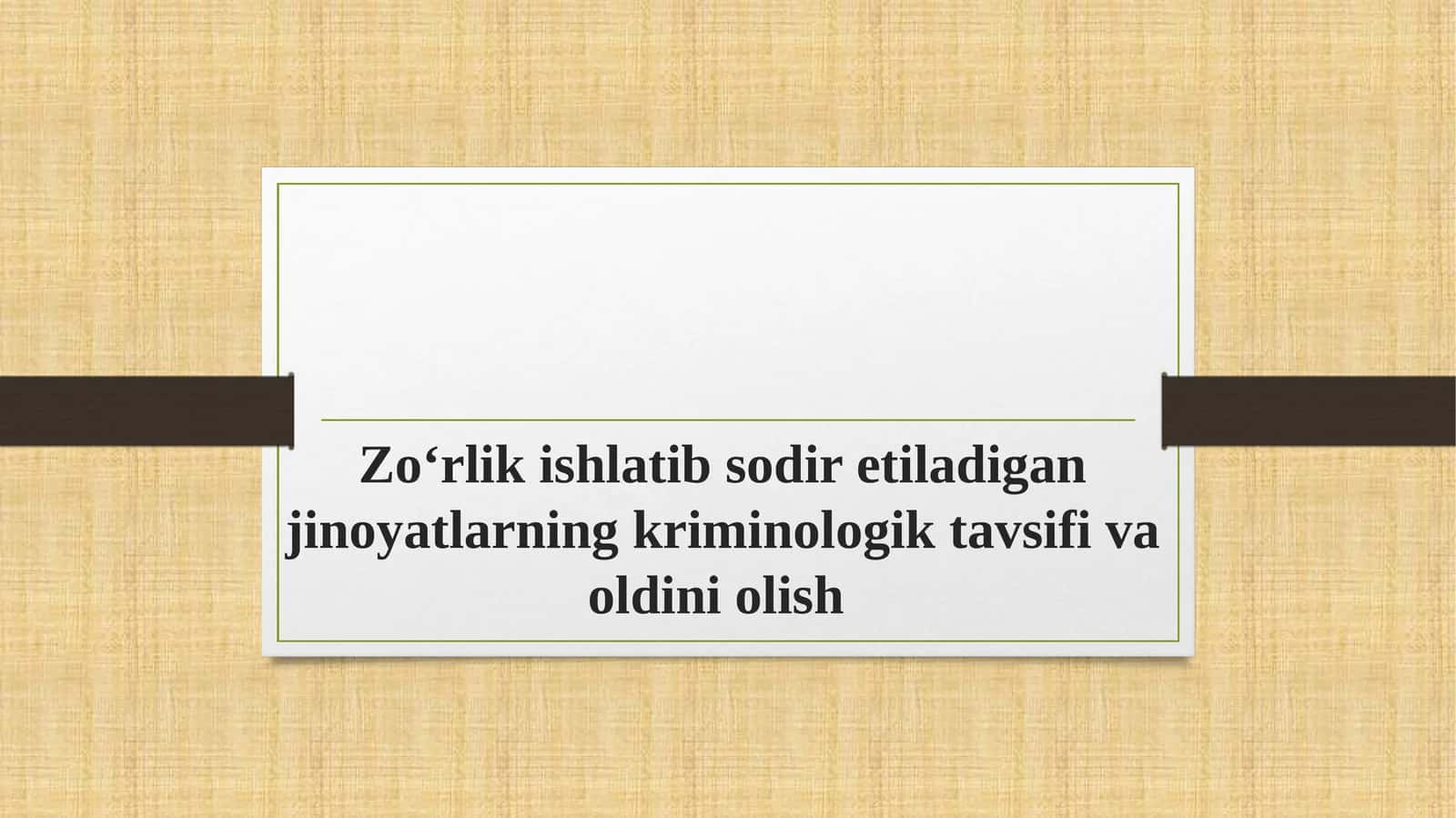 Jinoyatlar va kriminologiya 1