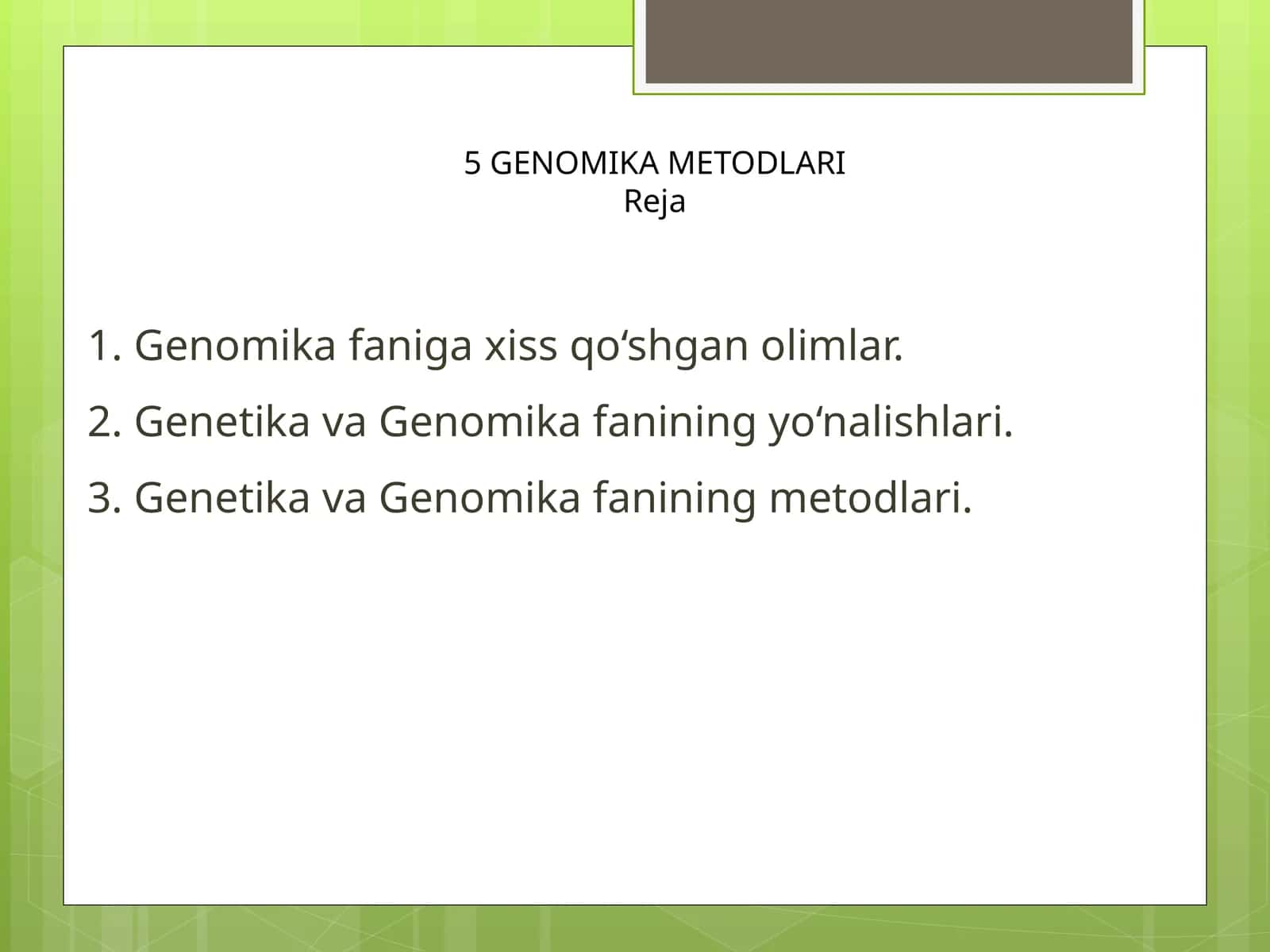 Genomika faniga xiss qo‘shgan olimlar 1