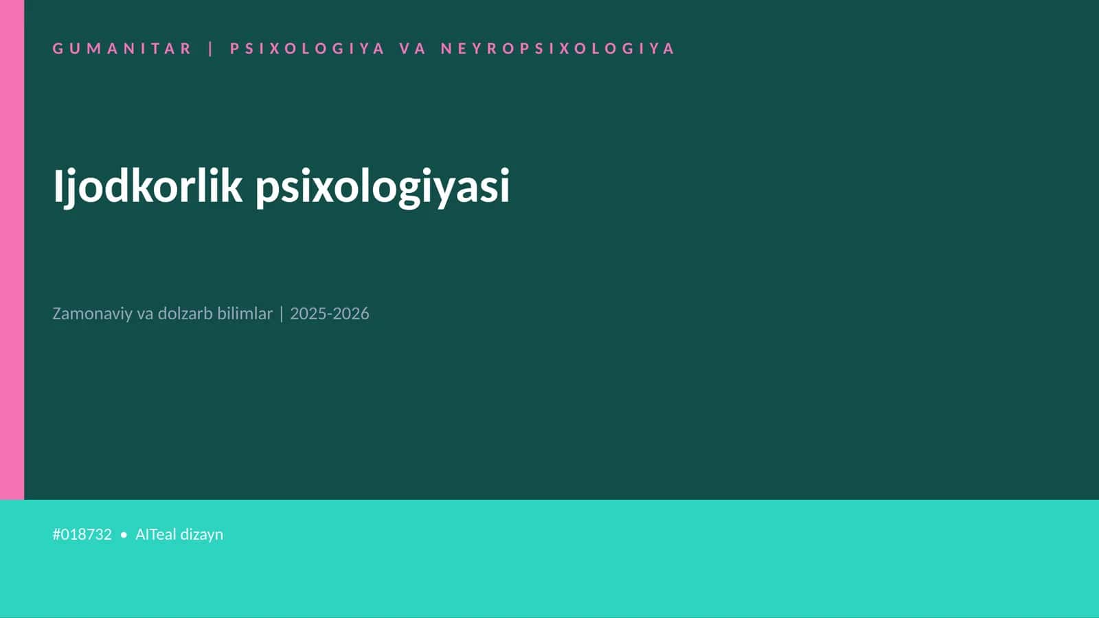 Ijodkorlik psixologiyasi 1