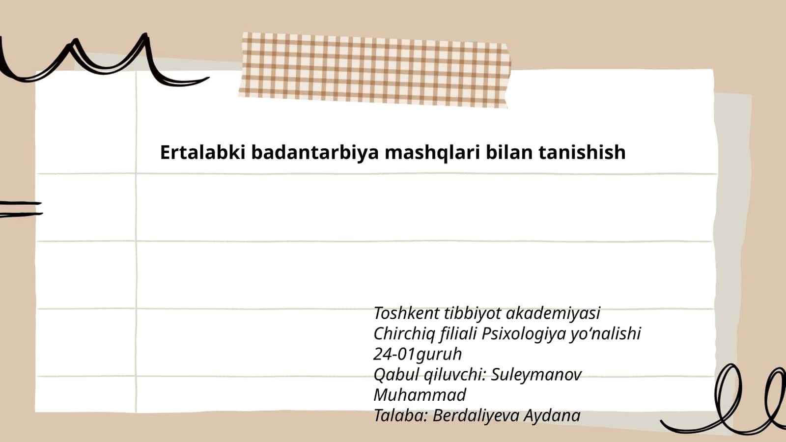Ertalabki badantarbiya mashqlari bilan tanishish 1