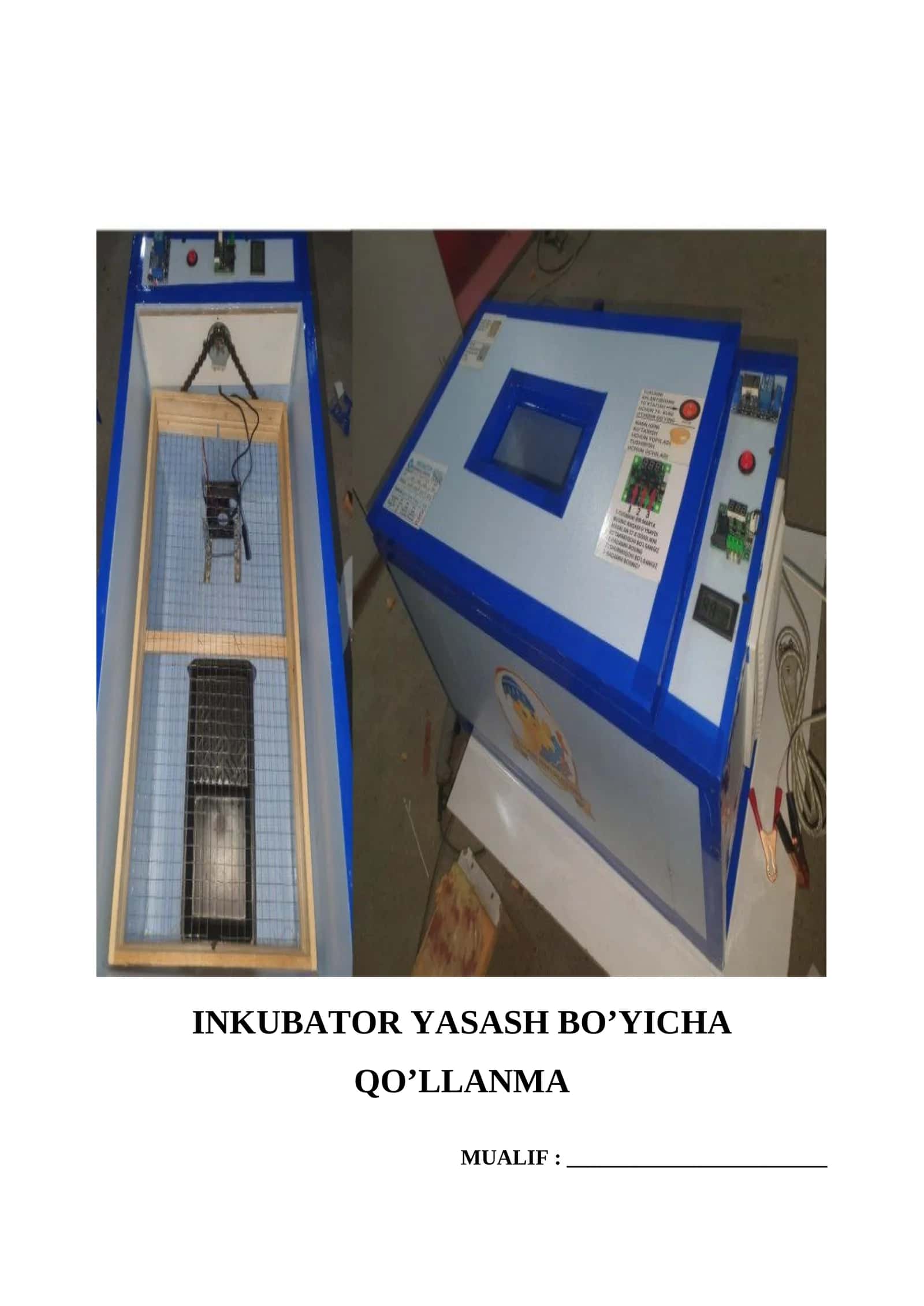 INKUBATOR YASASH BO’YICHA QO’LLANMA 1