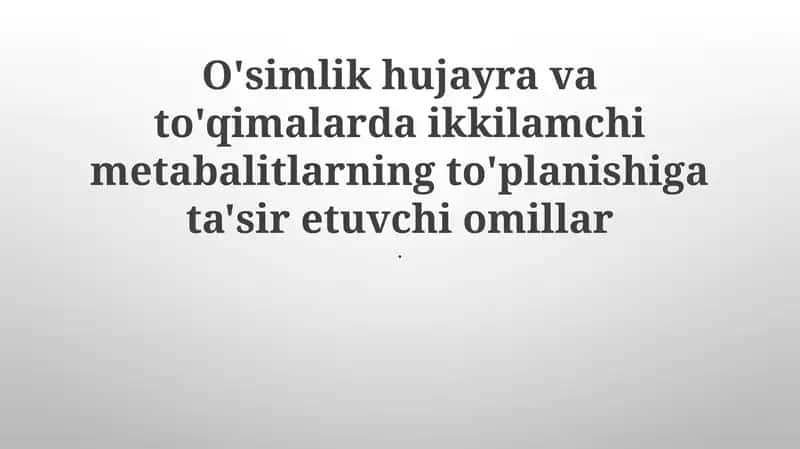 O'simlik rivojlanishi 1