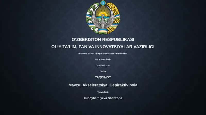 Akseleratsiya. Gepiraktiv bola 1