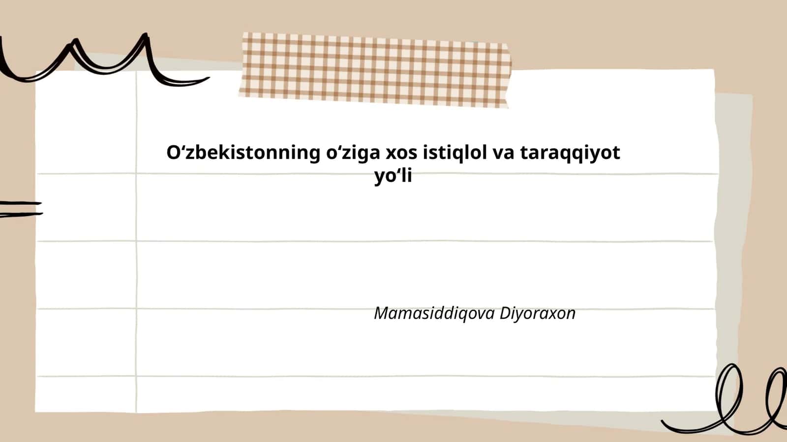 Oʻzbekistonning oʻziga xos istiqlol va taraqqiyot yoʻli 1