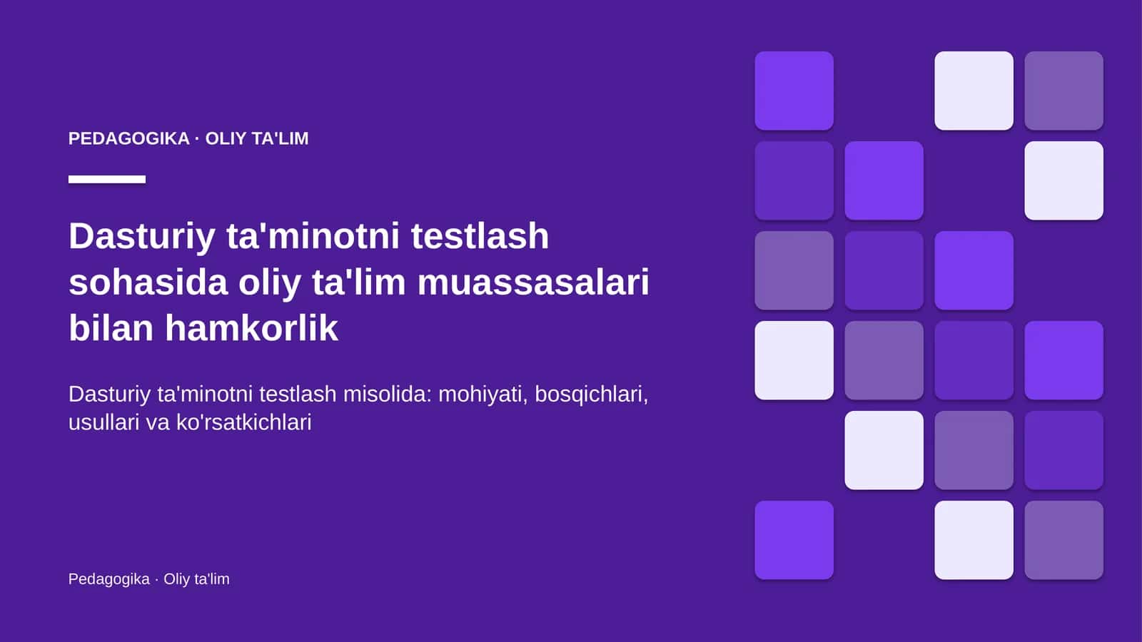 dasturiy ta'minotni testlash sohasida oliy ta'lim muassasalari bilan hamkorlik 4276 1