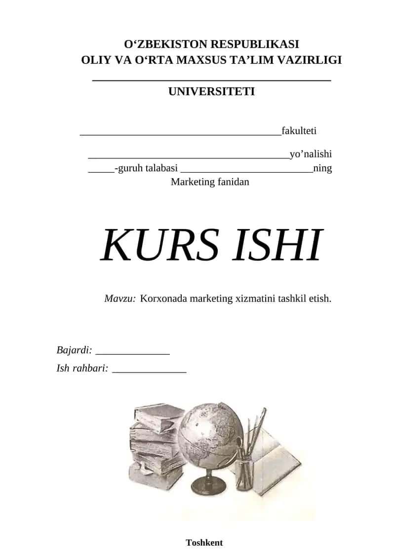 Korxonada marketing xizmatini tashkil etish. 1