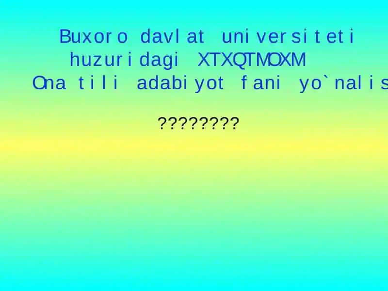 XTXQTMOXM Ona tili adabiyot fani yo`nalishi 1