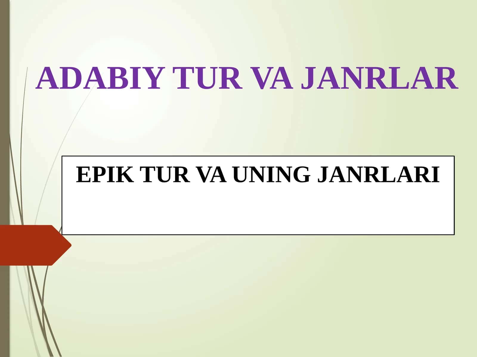Adabiy Tur va Janrlar 1
