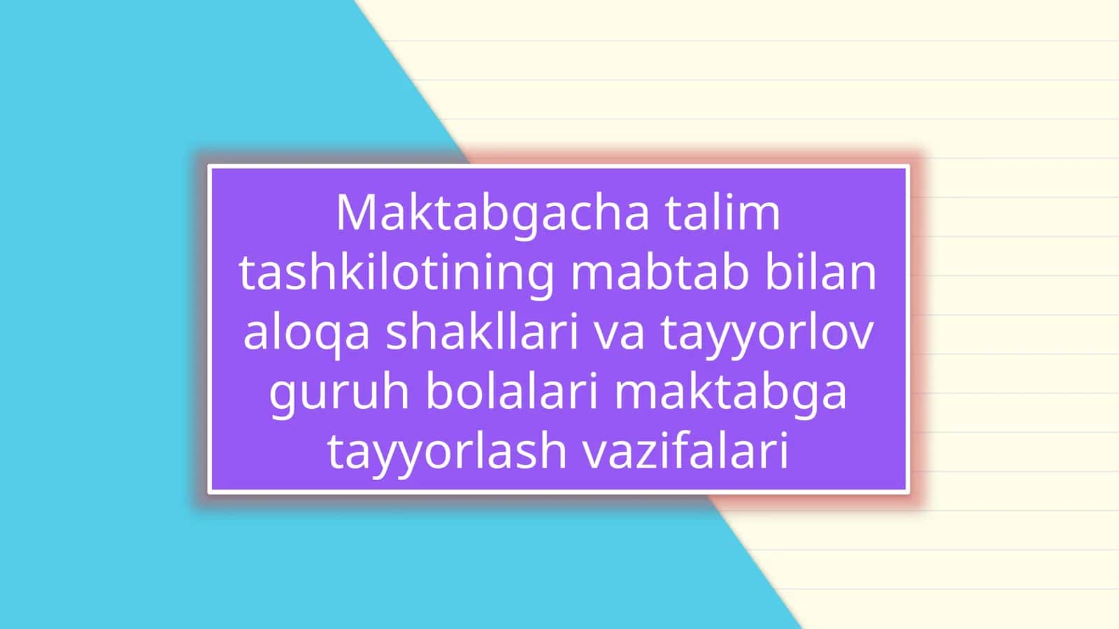 Maktabgacha ta’lim tashkilotining mabtab bilan aloqa shakllari 1