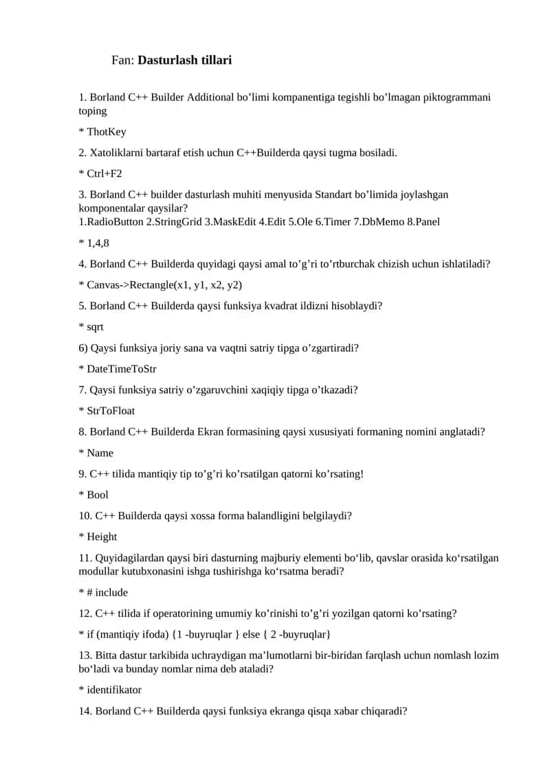 Borland C++ Builder 1