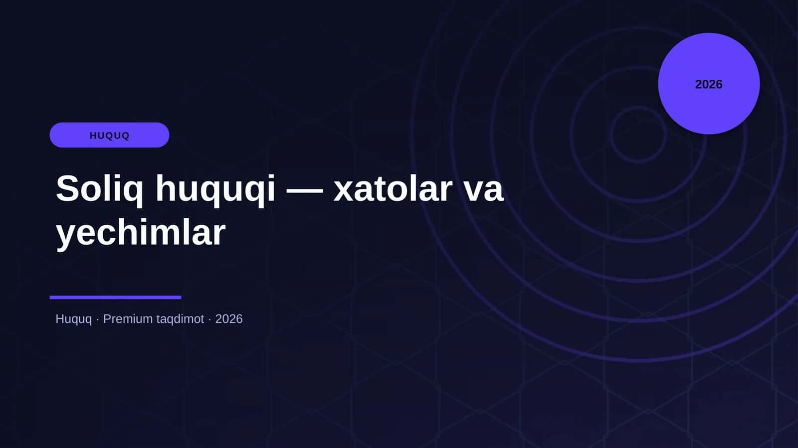 Soliq huquqi — xatolar va yechimlar 1