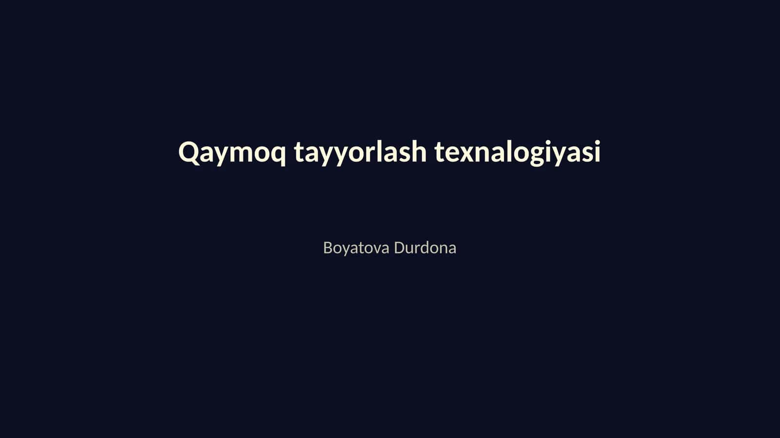 Qaymoq tayyorlash texnalogiyasi 1