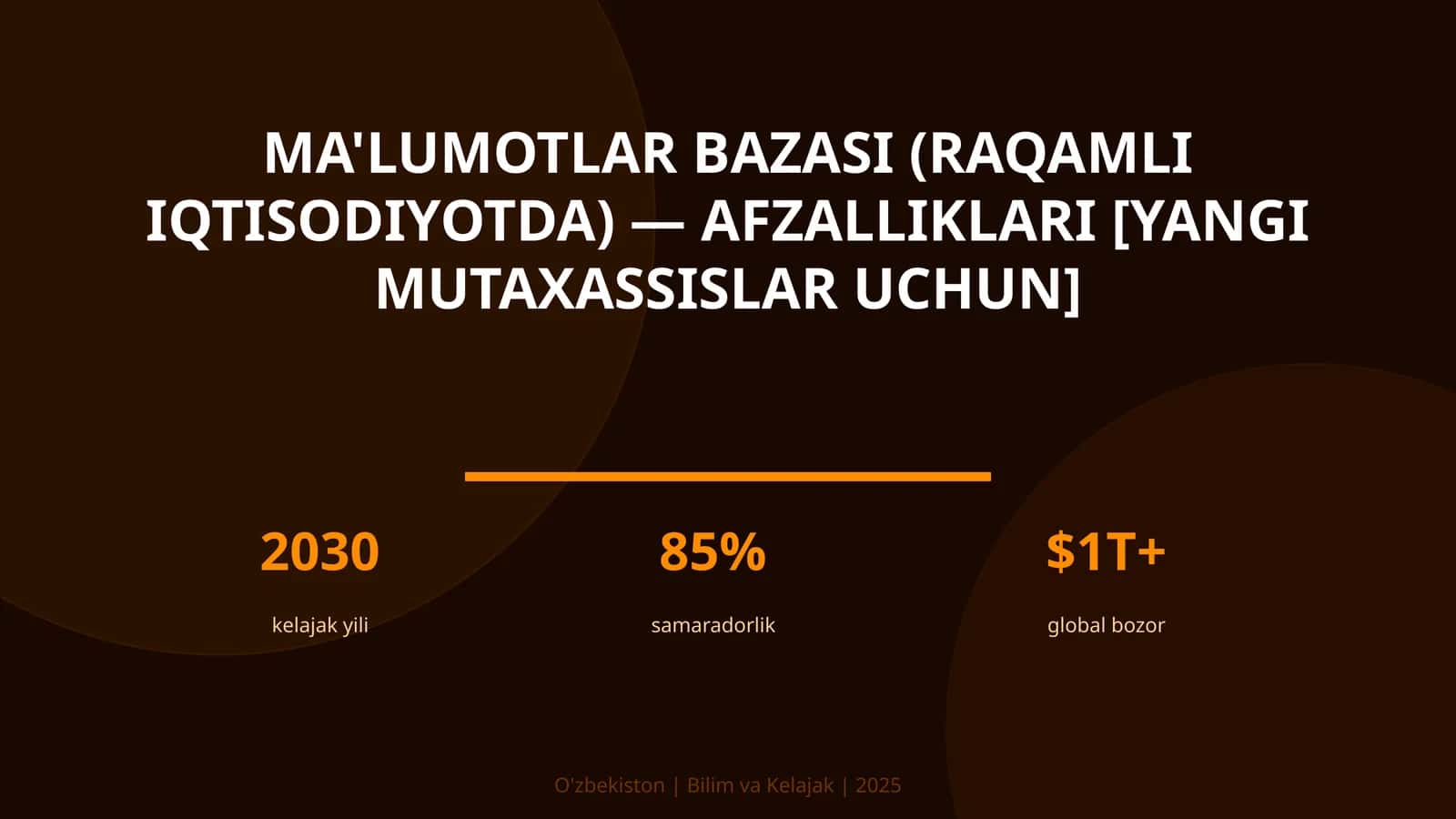 Ma'lumotlar bazasi (raqamli iqtisodiyotda) — afzalliklari [yangi mutaxassislar uchun] 1