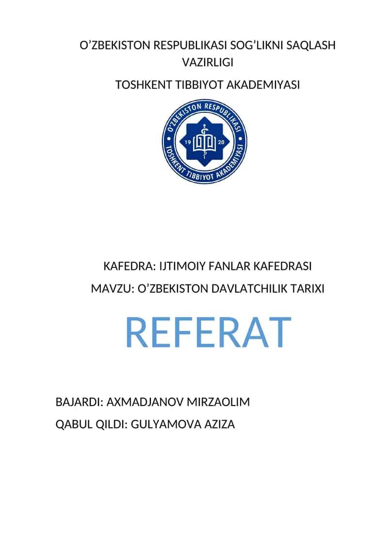 O’zbekiston Davlatchilik Tarixi 1