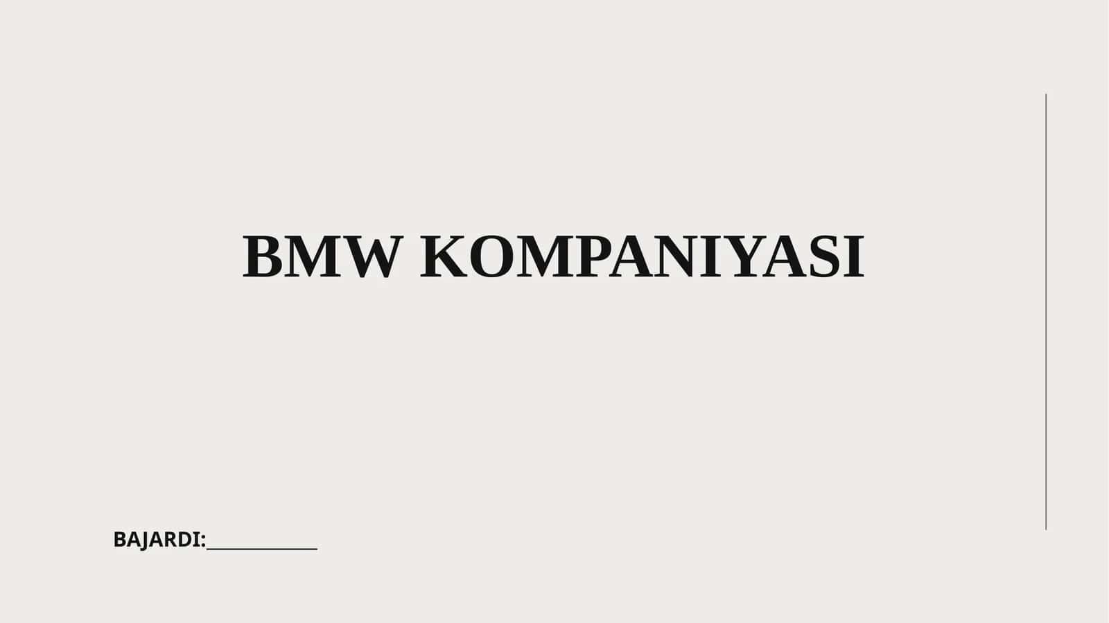 BMW KOMPANIYASI 1