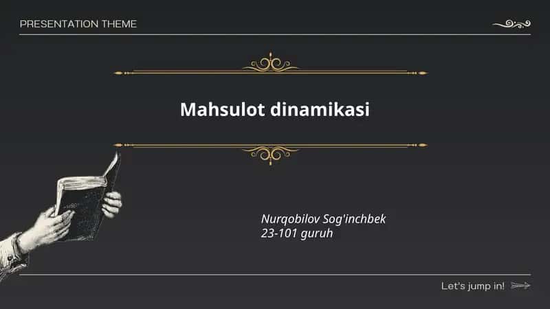 Mahsulot dinamikasi 1