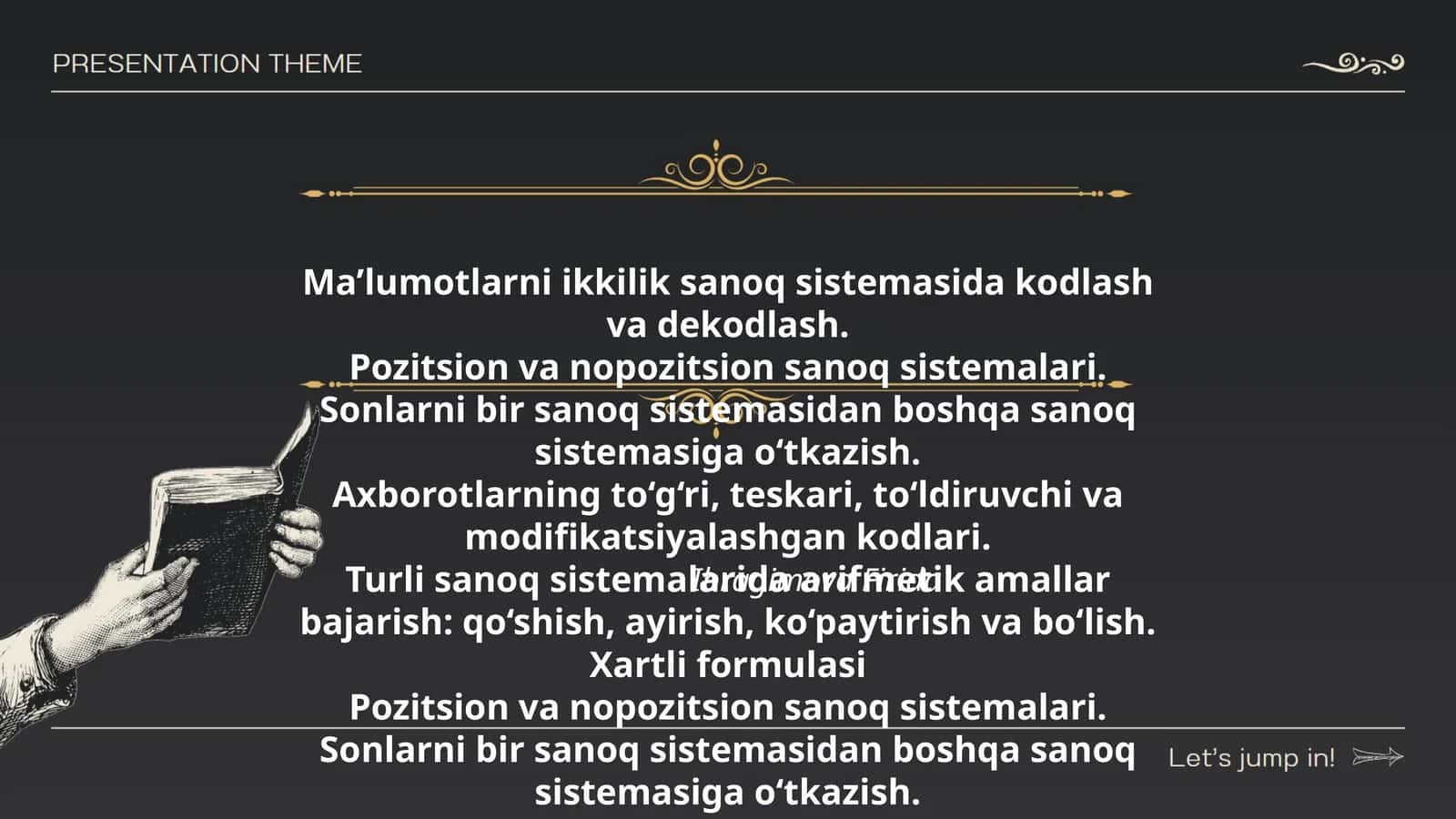 Ma’lumotlarni ikkilik sanoq sistemasida kodlash va dekodlash 1