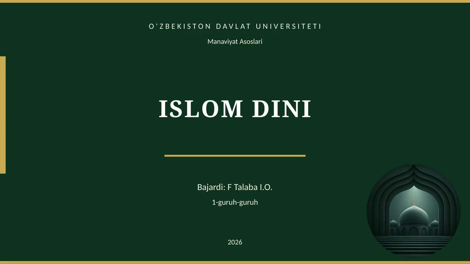 ISLOM DINI 1